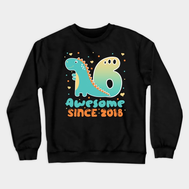 6th birthday boy tee 6th birthday dinosaur Dinosaur For Boy Dinosaur Party 6 year old birthday boy copy Crewneck Sweatshirt by ttao4164